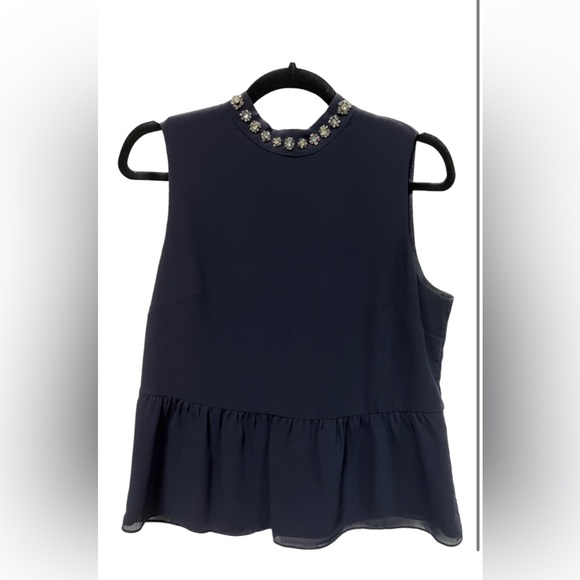 JCrew Peplum Top with Jeweled Accent Size M Pre-worn - Picture 1 of 4